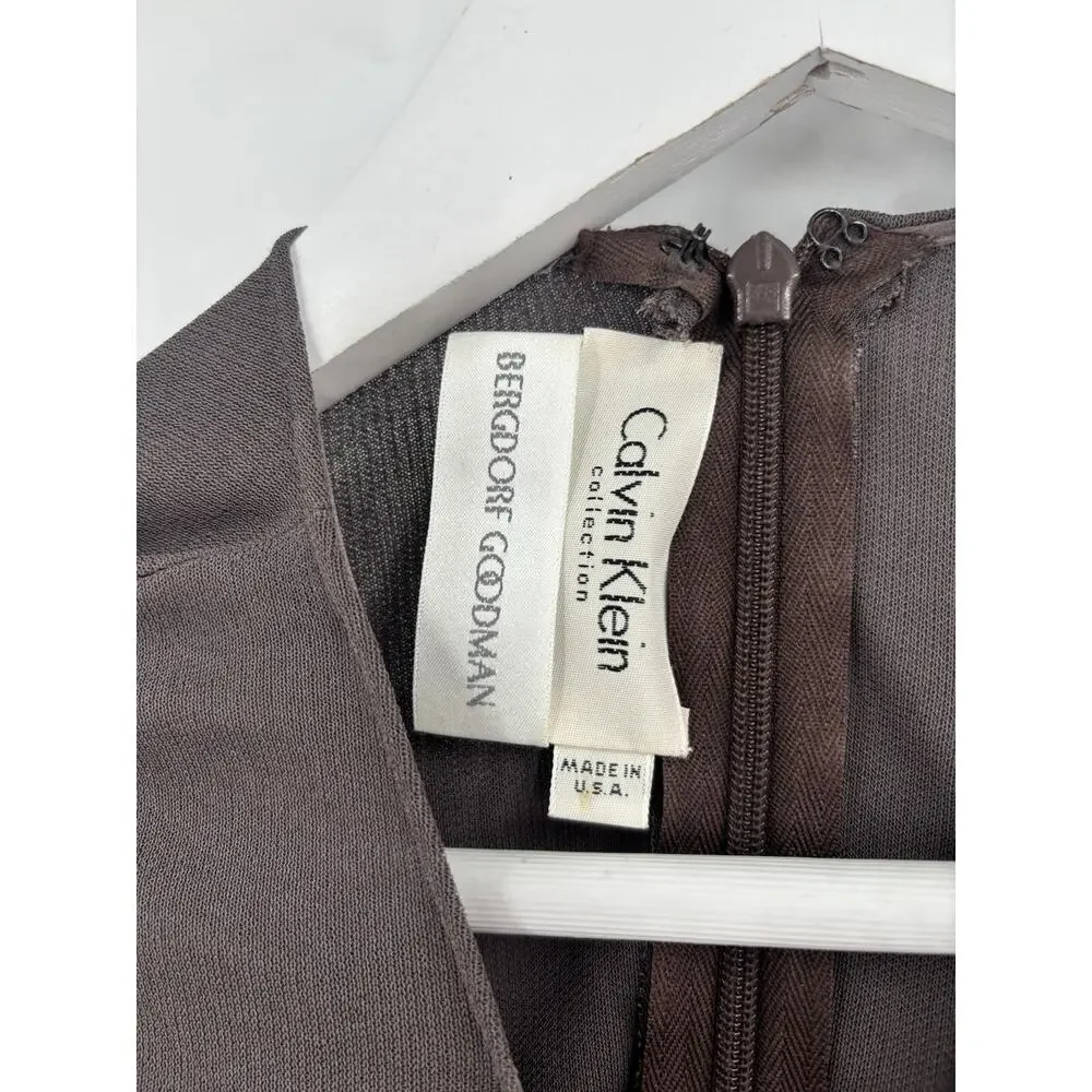 Calvin Klein Collection Bergdorf Goodman Fall 1996 Womens 6 Black Taupe 1990s
